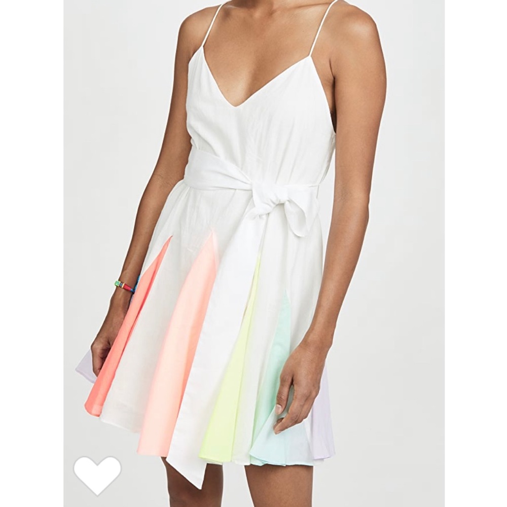 NWT Alice + Olivia Kimmy rainbow mini dress size M